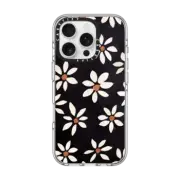 iPhone 16 Pro Clear Case MagSafe Compatible DARK FLOWERS