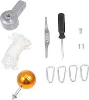 Mipcase 1 Set Heavy Duty Flag Pole Accessories Outdoor Repair Kit with Durable Ball Head Halyard Rope and Fixing Tools for Securing Garden and Holiday Flags
