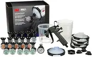 [3M] Performance Spray Gun Starter Kit, 26778, Includes PPS 2.0 Paint Spray Cup System, 15 Replaceable Gravity HVLP Atomizing Heads, Air Control Valve