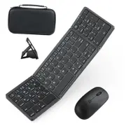 Foldable Keyboard and Mouse for Laptop, Travel Bluetooth Folding Keyboard