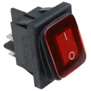 Waterproof Rectangle Rocker Switch DPST 20A Rated IP67 with Luminous Red LED