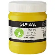 Global Colours Acrylic Paint Zero VOC 500mL Yellow Flower