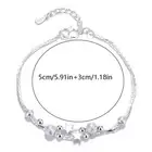 Silver Lucky Bead Charm Bracelet For Women Chain Round Bangles Fashion Lux_i4