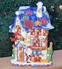 Kmart Ceramic Christmas STARLITE CAFE Tea Light Candle House Hand Painted 2000