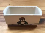 1 Nantucket Stoneware Ceramic Baking Dish Christmas Penguin Loaf Pan Mini Bread
