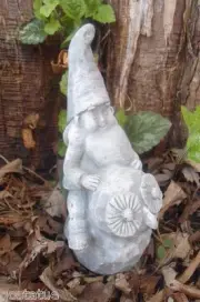 Latex gnome on owl mold plaster concrete cement mould 5.5"H x 2.5"W