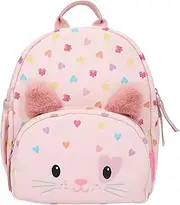 Depesche 12804 Princess Mimi Kitty Love Backpack in Pink with Cat Face and Ears, School Bag with Adjustable Straps and Pendant