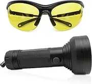 AC UV Oil Dye Leak Detection Kit Includes Pro 68 LED Flashlight with UV Protective Glasses, Auto Air Conditioner Leak Detector Tool Flashlight Car Oil AC Dye Leak Test Pro Detection Kit