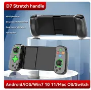 Hot Sale D8 Telescopic Gaming Controller Streaming Gamepad for Tablet Android iOS PS3 PS4 Switch PC Joystick with Hall Trigger D7-Black