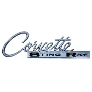 1963-1965 C2 Corvette Sting Ray Logo 32" x 10" 14 Gauge Metal Sign, GM Licensed