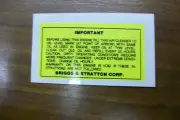 Gas Engine - Briggs & Stratton Important Mylar Decal