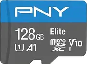 PNY 128GB Elite Mobile Accessories Class 10 U1 V10 A1 Flash Memory Card microSDXC - 100MB/s, Class 10, U1, V10, A1, Full HD, UHS-I, Micro SD