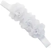 Pack of 2 Baby Headband Chiffon Baby Headband Flowers Headband Baby Girl Headbands Elastic Turban Hair Accessories for Infants Toddlers Newborns Baby Accessories Hair Accessories, White