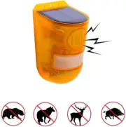 Solar Motion Sound Alarm LED Strobe Warning Red Light Security Outdoor Farm Use