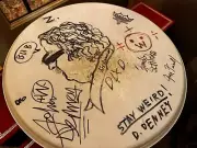 the weirdos signed drum head, dix denney, zander schloss, john, circle jerks
