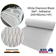 White Diamond+Dot Paddle Board Pad EVA Foam Boat RV Flooring Self-Adhesive Mat