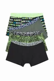 [Bonds] Bonds Cotton Boys Trunk 4 Pack Size: 3/4 3/4 Multicolor