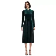 Gabby Skye NWT Twist-Front Velvet Dress in Basil Green Size 14 NEW