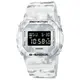 【CASIO】卡西歐 G-SHOCK 冰凍森林系列 冰霜質感 200米防水 雙顯運動錶 DW-5600GC-7 迷彩白