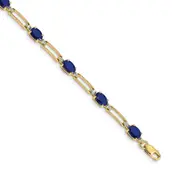 14k Yellow Gold Natural Diamond and Sapphire Bracelet