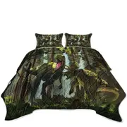 Protection Fight Cool Dinosaurs Art the Dinosaurs Forest Coverlet