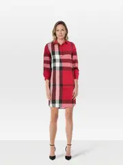 Red Check Shirt Dress