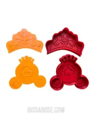 Princesses Tiara Cookie Cutter Debosser pumpkin carriage raised pattern