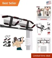 Versatile Doorway Pull-Up Bar with Exercise Bands for Home Workouts, 400 lbs