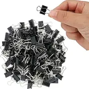 120 Pack Mini Binder Clips, Black Binder Clips, Small Paper Clips 15mm 5/8 Inch. Micro Size Office Clips for Home School Office and Business.