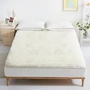 Aus Made Fully Fitted Reversible Wool Woollen Underlay Underblanket Topper Pad | Wool Fleece | Machine Wash (Queen)