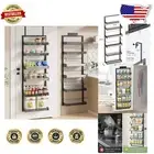 Compact 6-Tier Adjustable Spice Rack - Over the Door or Wall-Mounted Elegance