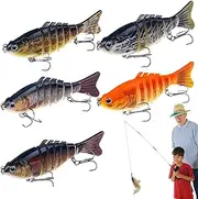 Swimbait Fishing Lures | Swim Bait Lures - 5X Robotic Seven Joint Gear Baits Hooks for Catfish Bass Saltwater Lake River