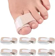 Broken Toe Wraps Large 6 Pieces Cushioned Bandages Hammer Toe Separator Splints, Toe Straight Hammertoe Wrap