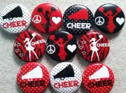 Cheer Flatback Buttons, Crafts Cabachons Hairbows Tumble Cheerleader