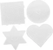 YARNOW Bean Template DIY Kit 4pcs Creative Bead Pegboard Geometric Shapes for Boys and Girls