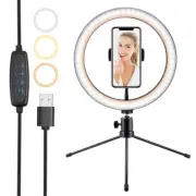 10" LED Ring Light Lamp Stand Kit Dimmable Photo Studio Selfie Phone Live ^