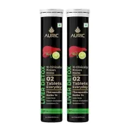 Auric Liver Detox Effervescent Fizzy Water with 10 Ayurvedic Herbs (40 Tablets)