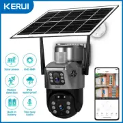 KERUI Outdoor PTZ 4MP 2K WIFI Solar Panel Dual Lens Camera Home Security Camera