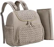 "Abbraccia" Diaper Bag Maternity Bag Stylish Large Capacity Portable Baby Diaper Backpack Travel Diaper Bag for Mom for Toys Picnic, Brown