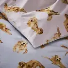 Adairs Sunny Golden Retriever Dog - Single Bed Quilt Cover Pink Blue Cotton
