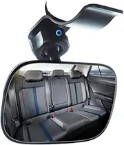 Baby Rear View Mirror - Shatterproof Car Mirror, Carseat, Backseat | 360° Rotatable Rear Facing With Wide View For Baby Safety, Easy Installation Rearview Accessory For Car Travel