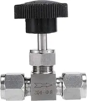 Adjustable Needle Valve O.D 8mm Tube Stainless Steel 304 High Pressure Acid Proof Straight Card Set Crane