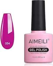 AIMEILI Soak Off UV LED Gel Nail Polish - Neon Purple Grape (054) 10ml