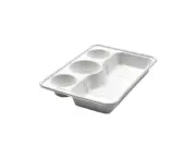 200xWhite 4 Compartment Takeaway Tray - Disposable & Takeaway, Eco-Friendly