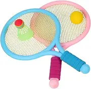 HONMEET 1 Set Parent Outdoor Tennis Badminton Set Assorted Color Rackets for Lightweight Portable Family Activities Includes Balls Random Grip Colors Random Color
