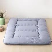 Japanese Floor Mattress,Futon Mattress Japanese, Thicken Floor Mattress with Washable Cover,Roll Up Sleeping Pad Suitable for Camping/Road Trip/Guest Room/Dormitory Bedroom(Grey,Queen(150x200cm))