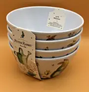 BEATRIX POTTER Melamine Peter Rabbit Spring Cereal/Dessert Bowls (SET of 4 )