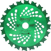 8"-20T. Large Carbide Tip, 1" Arbor with Washer Adapter 7/8"-20mm-5/8, Brush Cutter Blade, Trimmer Weed Blade. Eater Blade