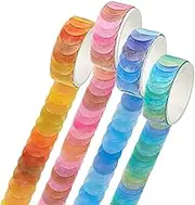 Washi Circle Tape, 4 Rolls Candy Gradient Color Washi Tape Circle Stickers for DIY Decorative Scrapbooking, Journal, Planner(4 Colors)
