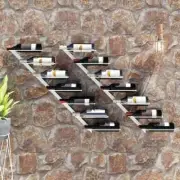 Wall-mounted Wine Rack for 7 Bottles Wine Bottle Holder 2 Pcs White Metal vidaXL